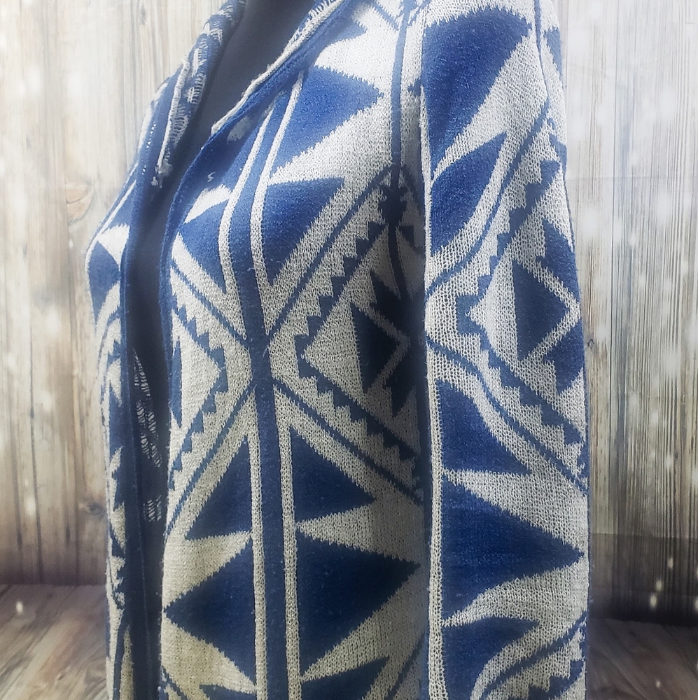 Forever21 Full length blue and white cardigan
